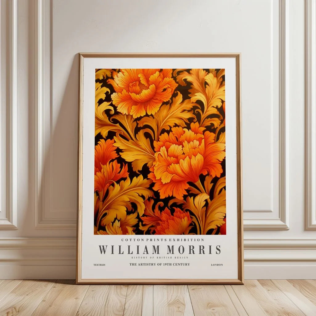 Poster – Goldenes Blumenornament