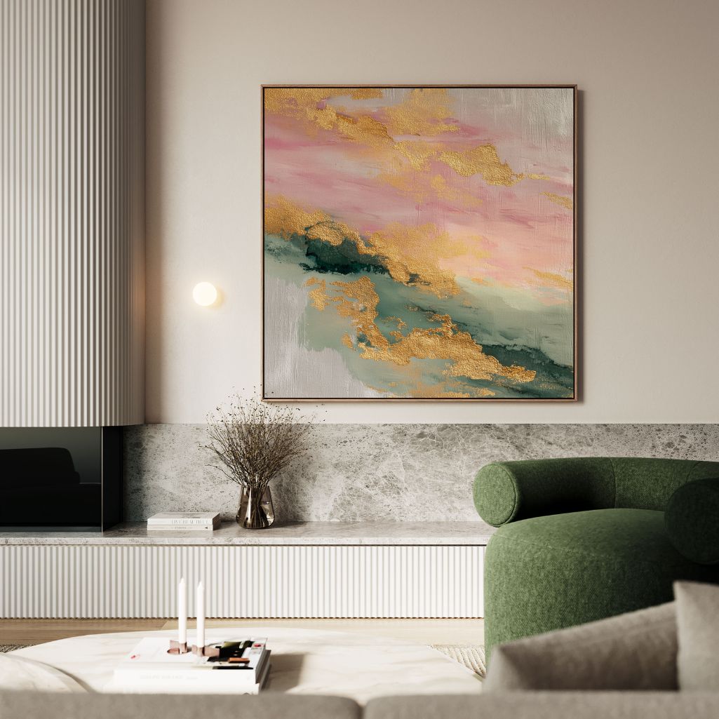 Gerahmtes Leinwandbild – Goldene Morgendämmerung