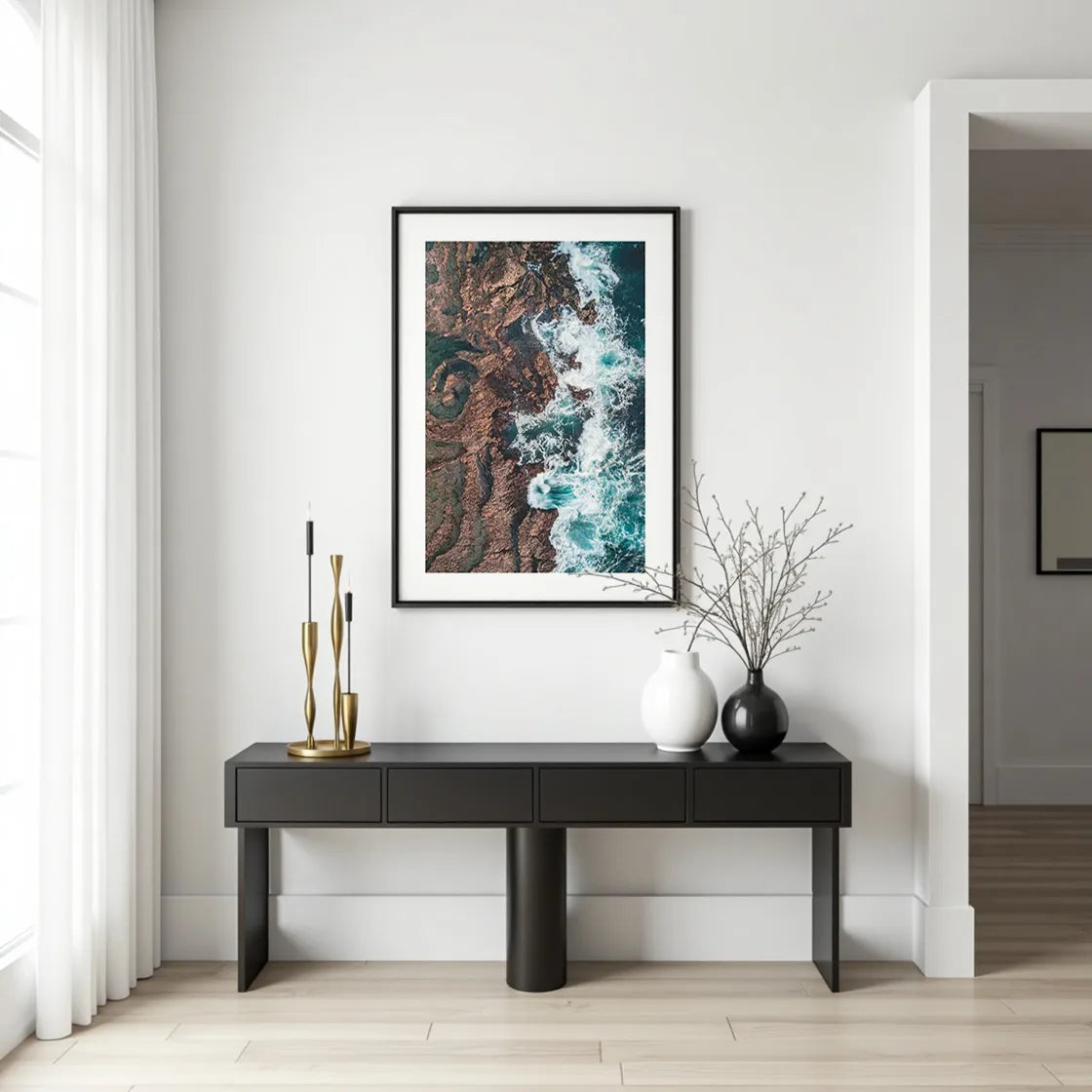 Poster „Meereswellen und Felsen“