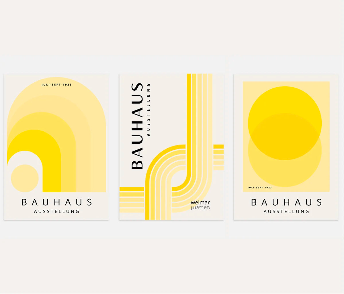 Bauhaus-Poster – Set aus 3 Stück „Leuchtender Rhythmus des Bauhauses“
