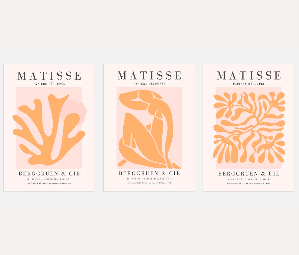 Henri-Matisse-Poster – Set aus 3 Stück „Organische Harmonie der Scherenschnitte”