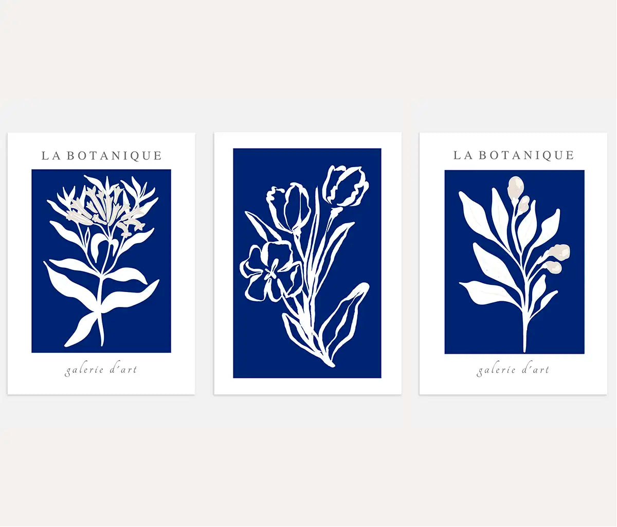 Blau & Weiß Botanicals – Poster Set (3er)