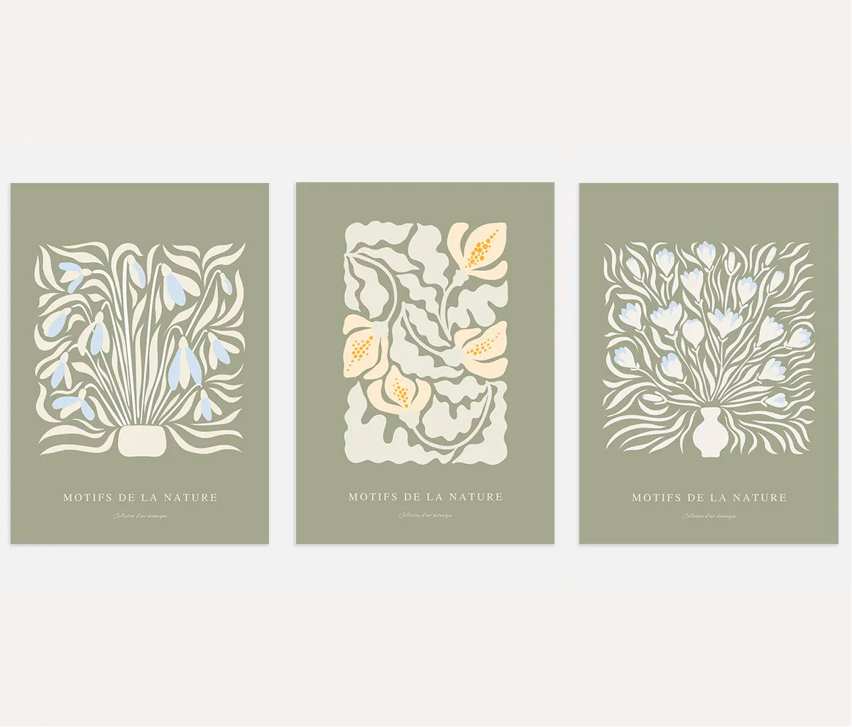 Motifs de la Nature Poster – 3er-Set