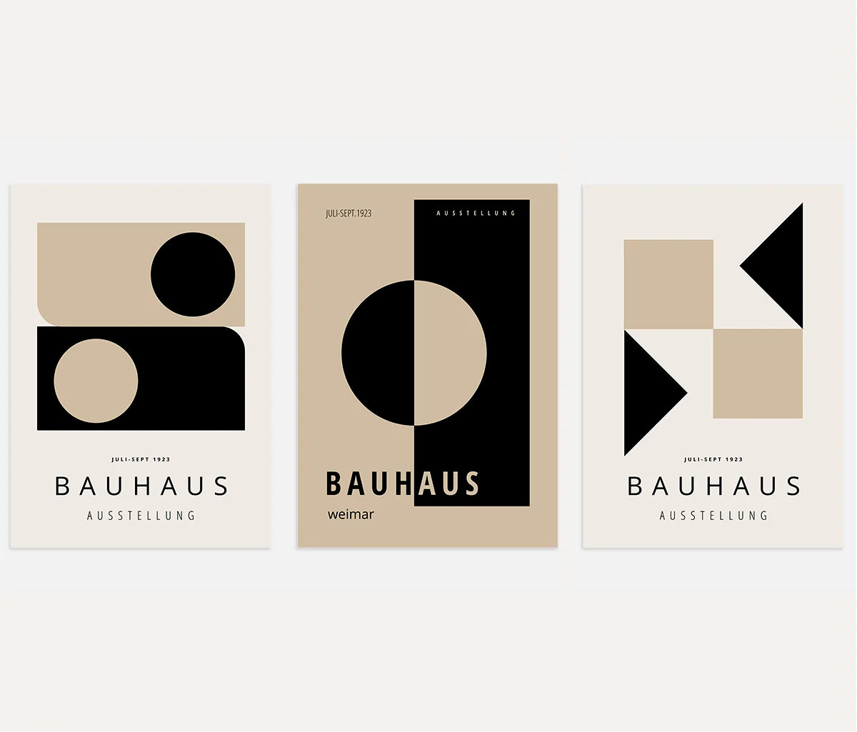 Bauhaus-Poster – Set aus 3 Stück „Rhythmus des Kontrasts Weimar“
