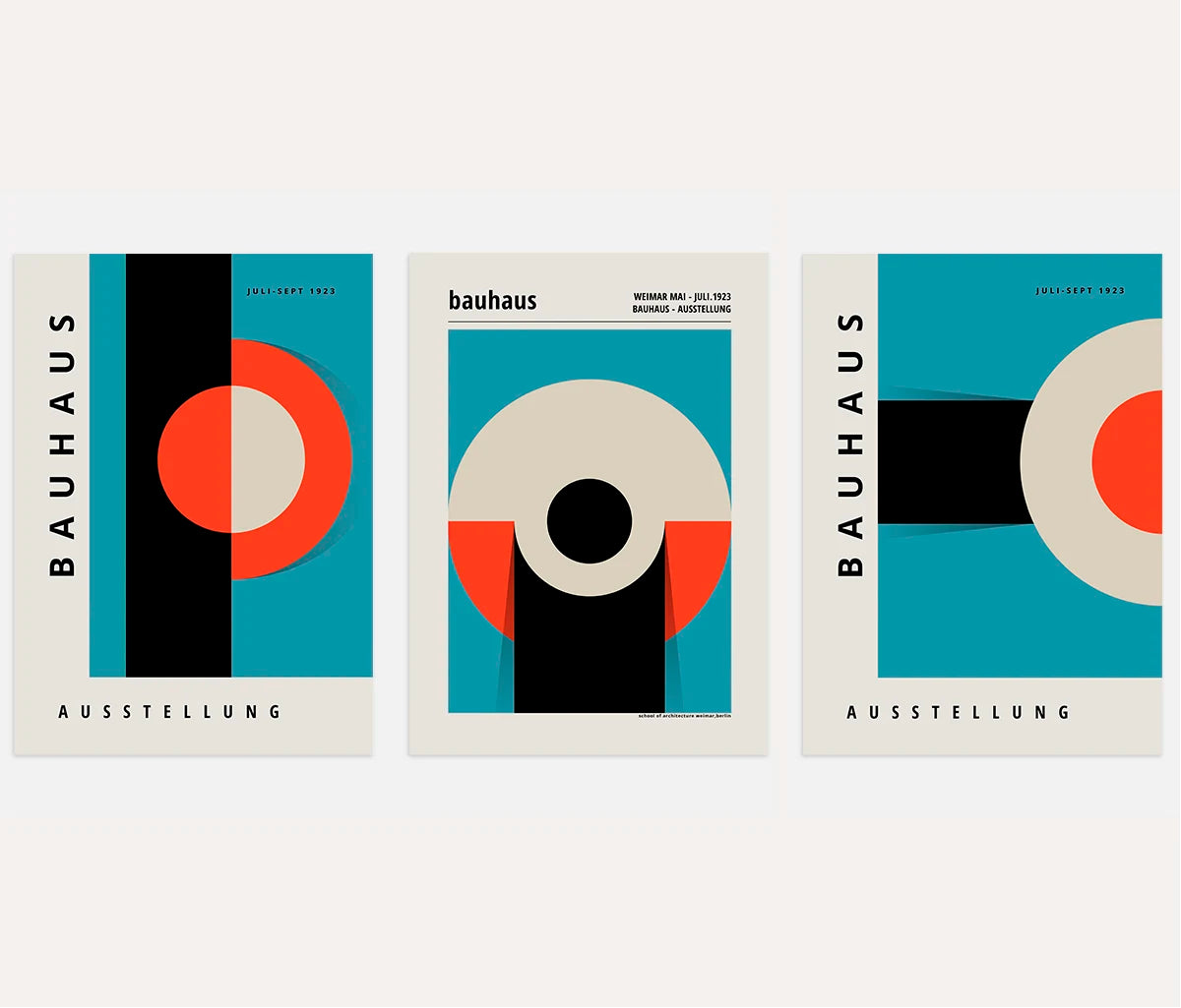 Bauhaus Geometrie – Poster Set (3er)