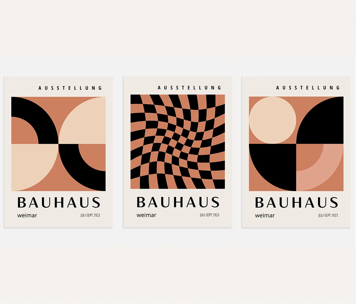 Bauhaus-Poster – Set aus 3 Stück „Wellenrhythmus Weimars“
