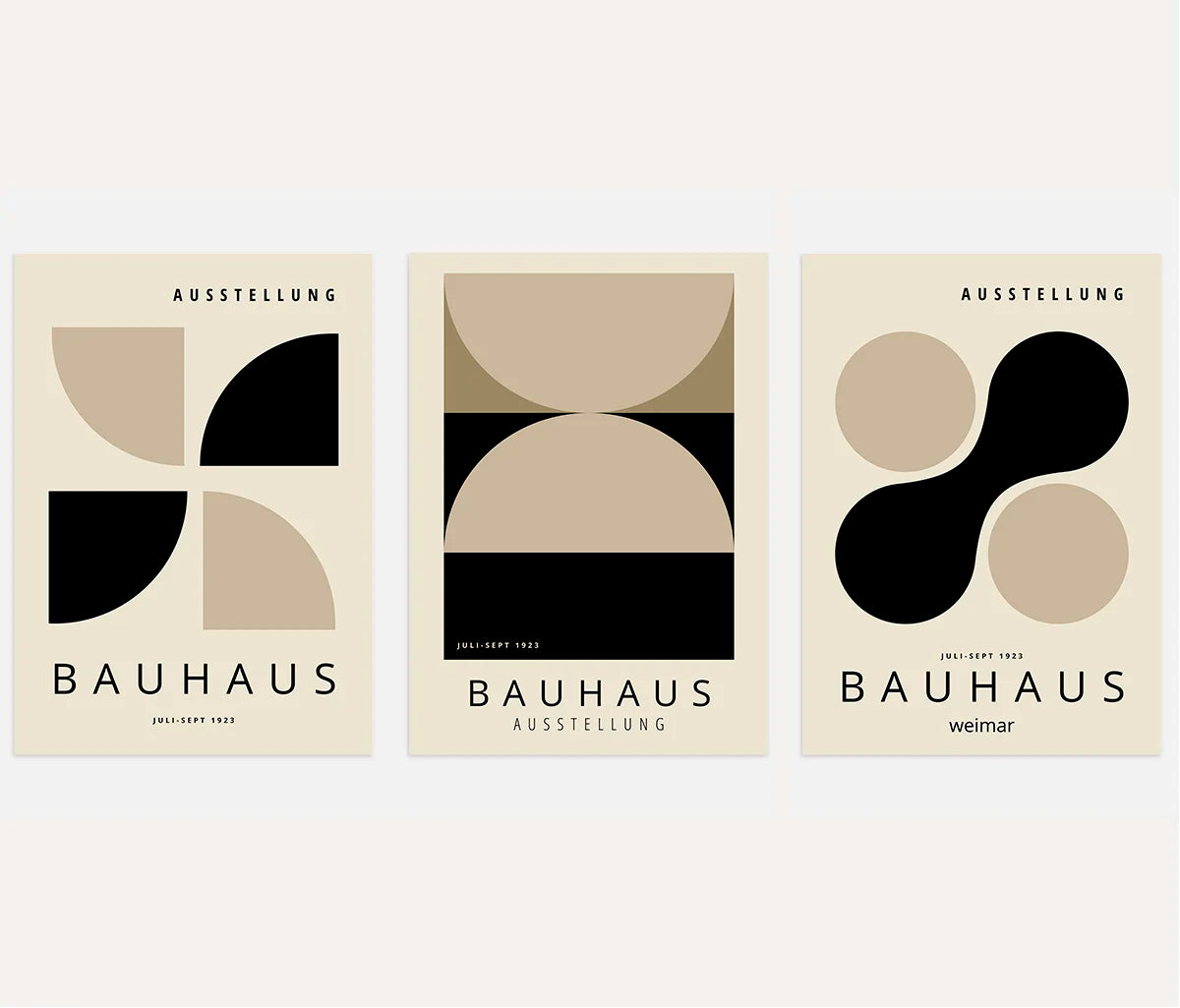 Bauhaus-Poster – Set aus 3 Stück „Rhythmus der Flächen Weimar“

