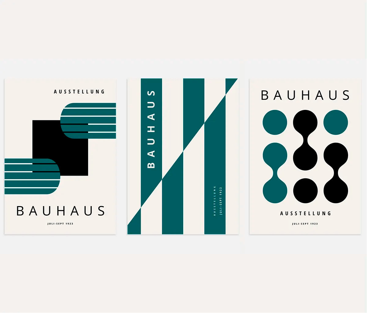 Bauhaus-Poster – Set aus 3 Stück „Modulare Harmonie Weimars“
