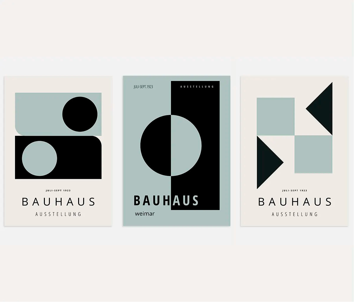 Bauhaus-Poster – Set aus 3 Stück „Weimarer Geometrie“
