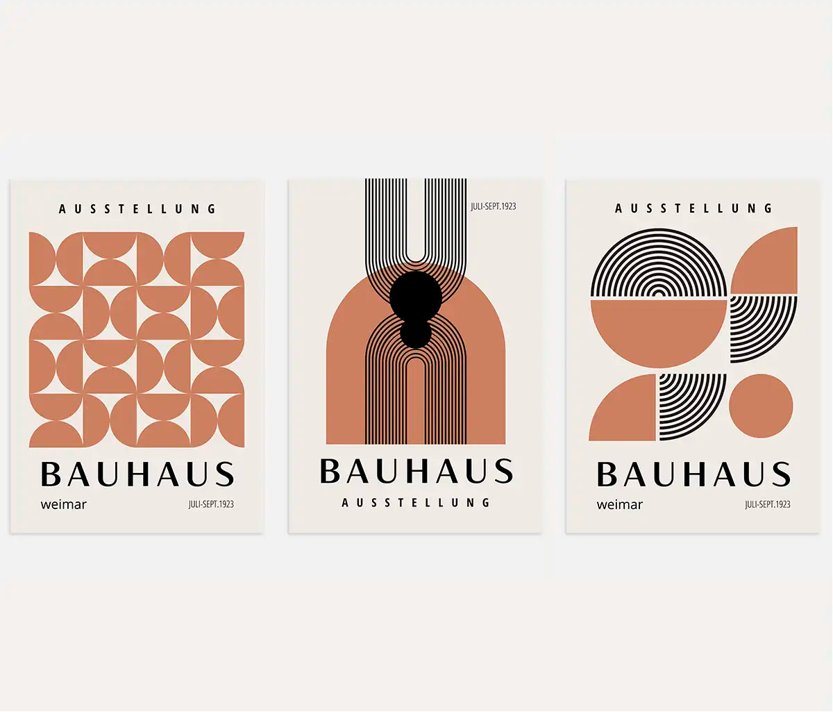 Bauhaus-Poster – Set aus 3 Stück „Rhythmus der Linien Weimar“
