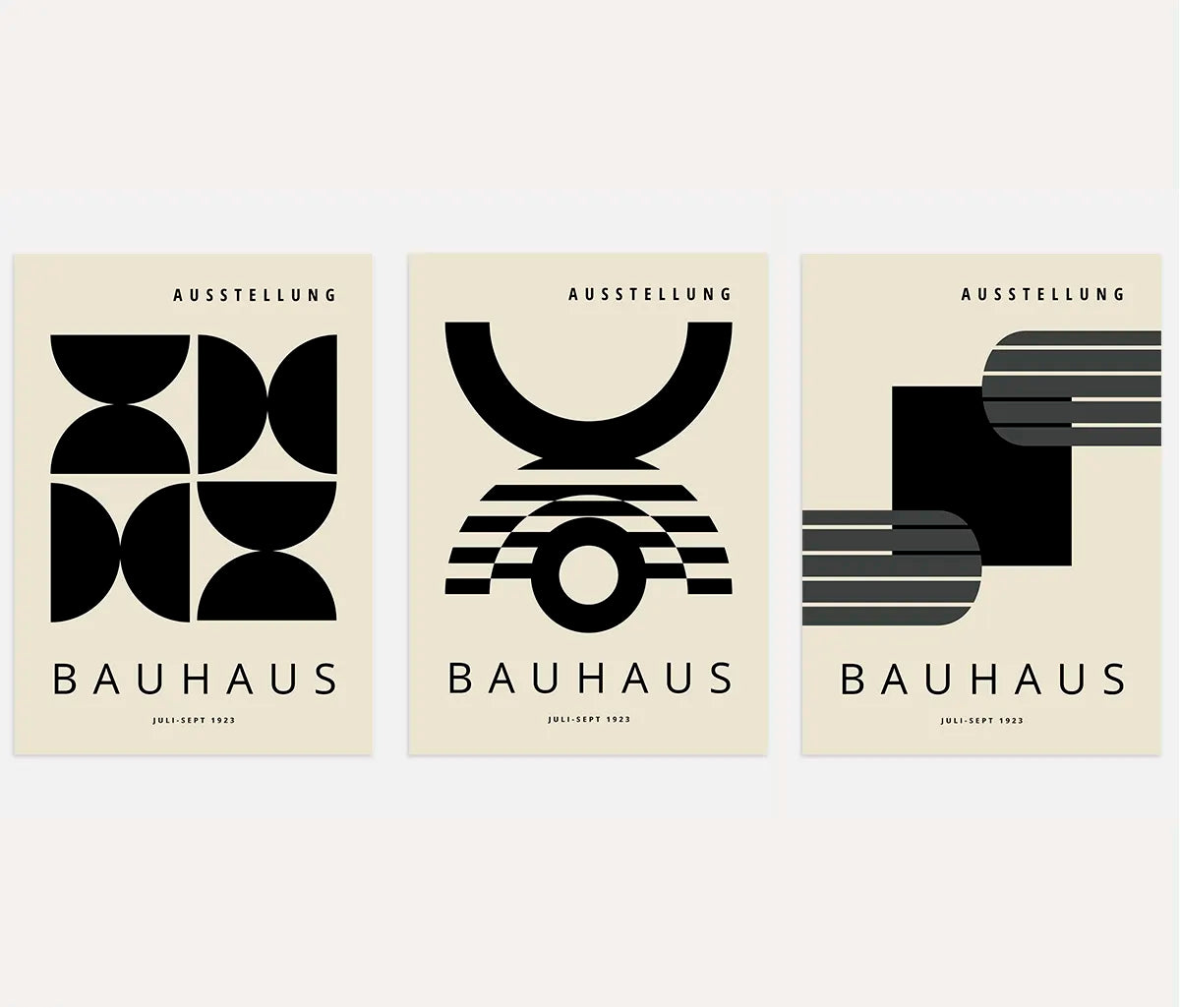 Bauhaus-Poster – Set aus 3 Stück „Ausstellungsrhythmus Weimar“
