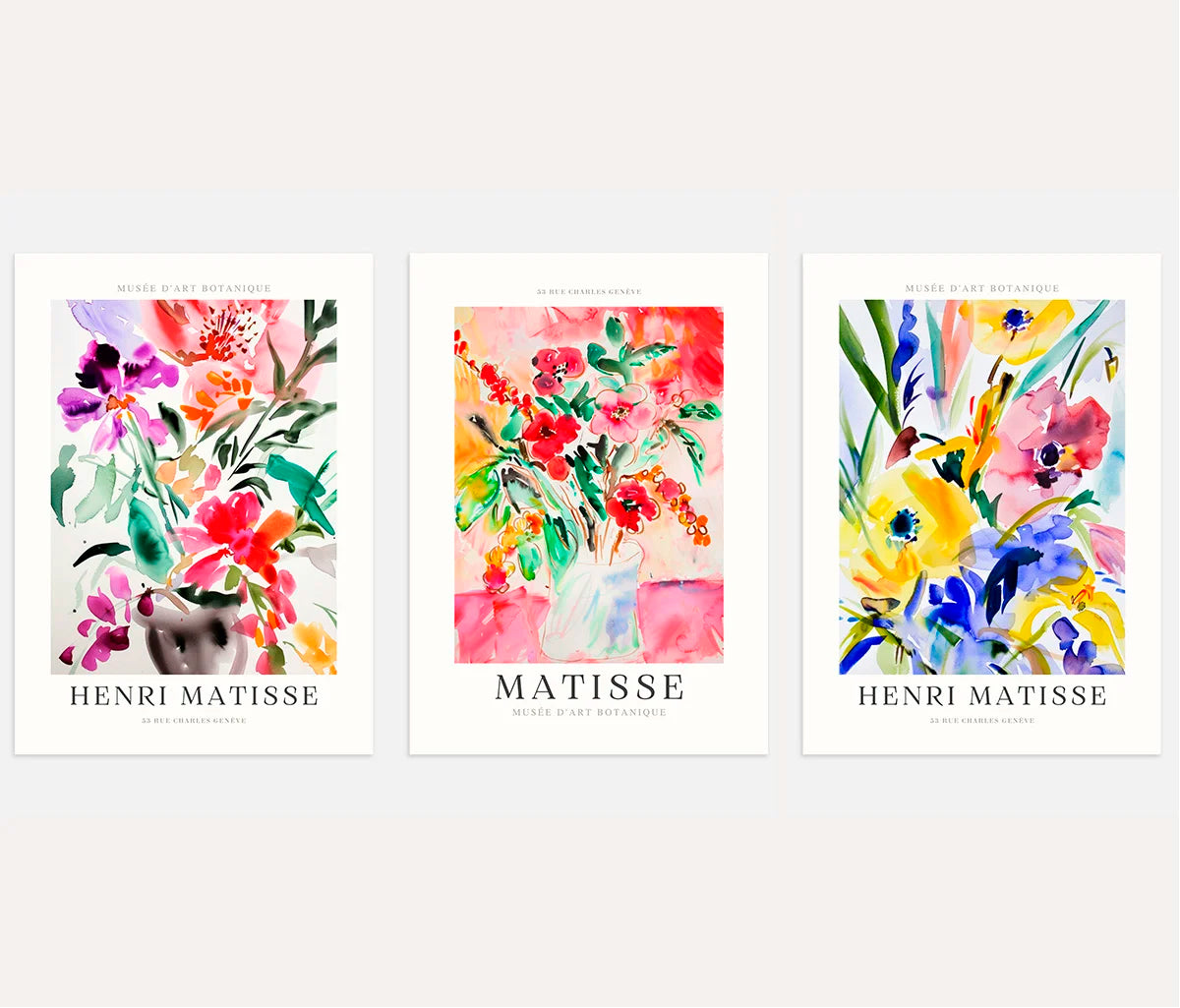 Henri-Matisse-Poster – Set aus 3 Stück „Heller Botanischer Garten”