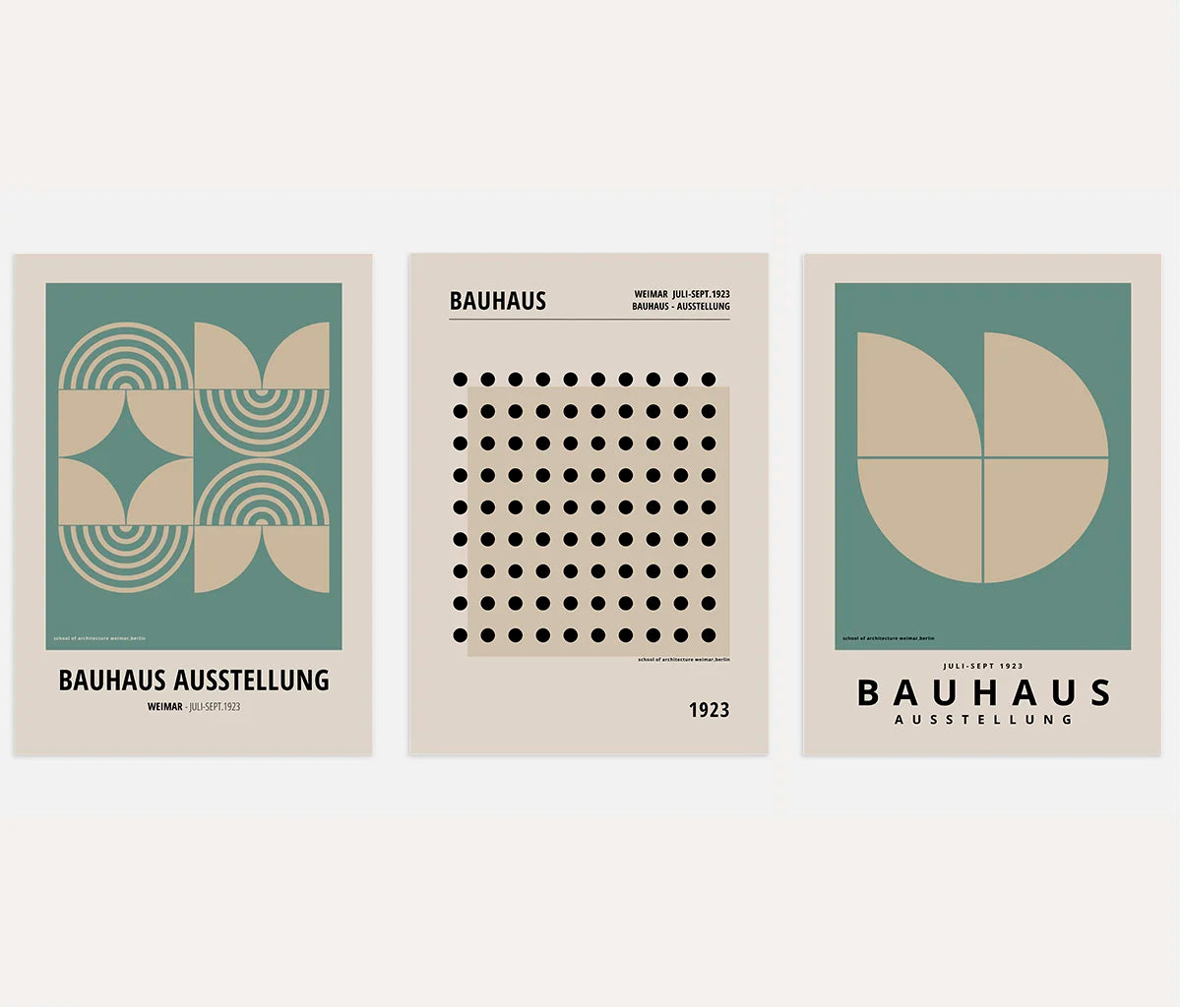 Bauhaus-Poster – Set aus 3 Stück „Rhythmus und Ordnung 1923“
