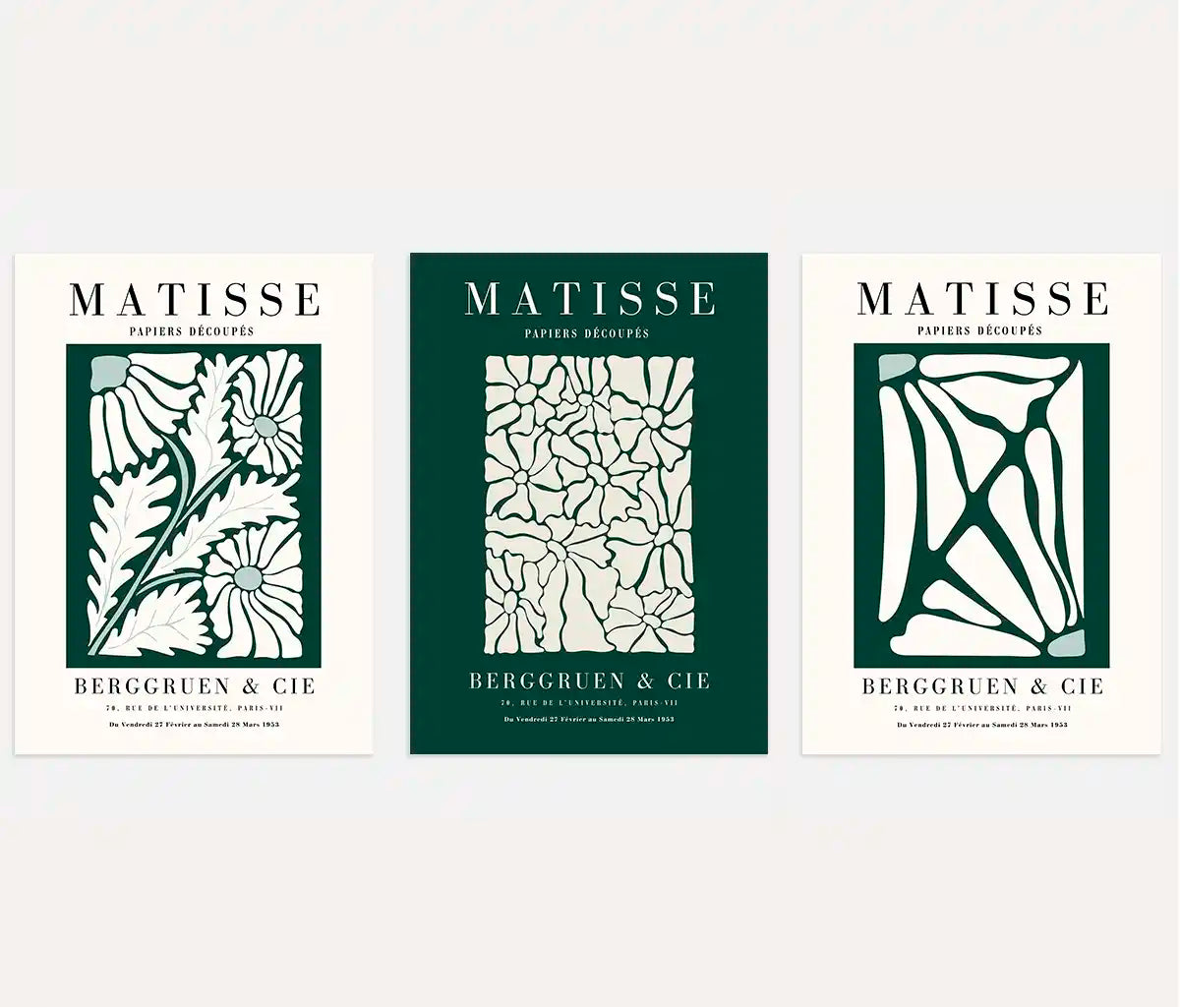 Henri-Matisse-Poster – Set aus 3 Stück „Botanical Flowers”