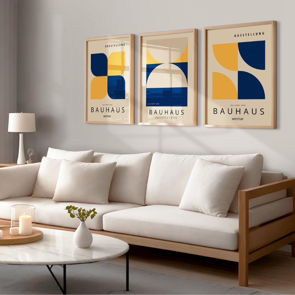 Bauhaus-Poster – Set aus 3 Stück „Farbgleichgewicht Weimar“
