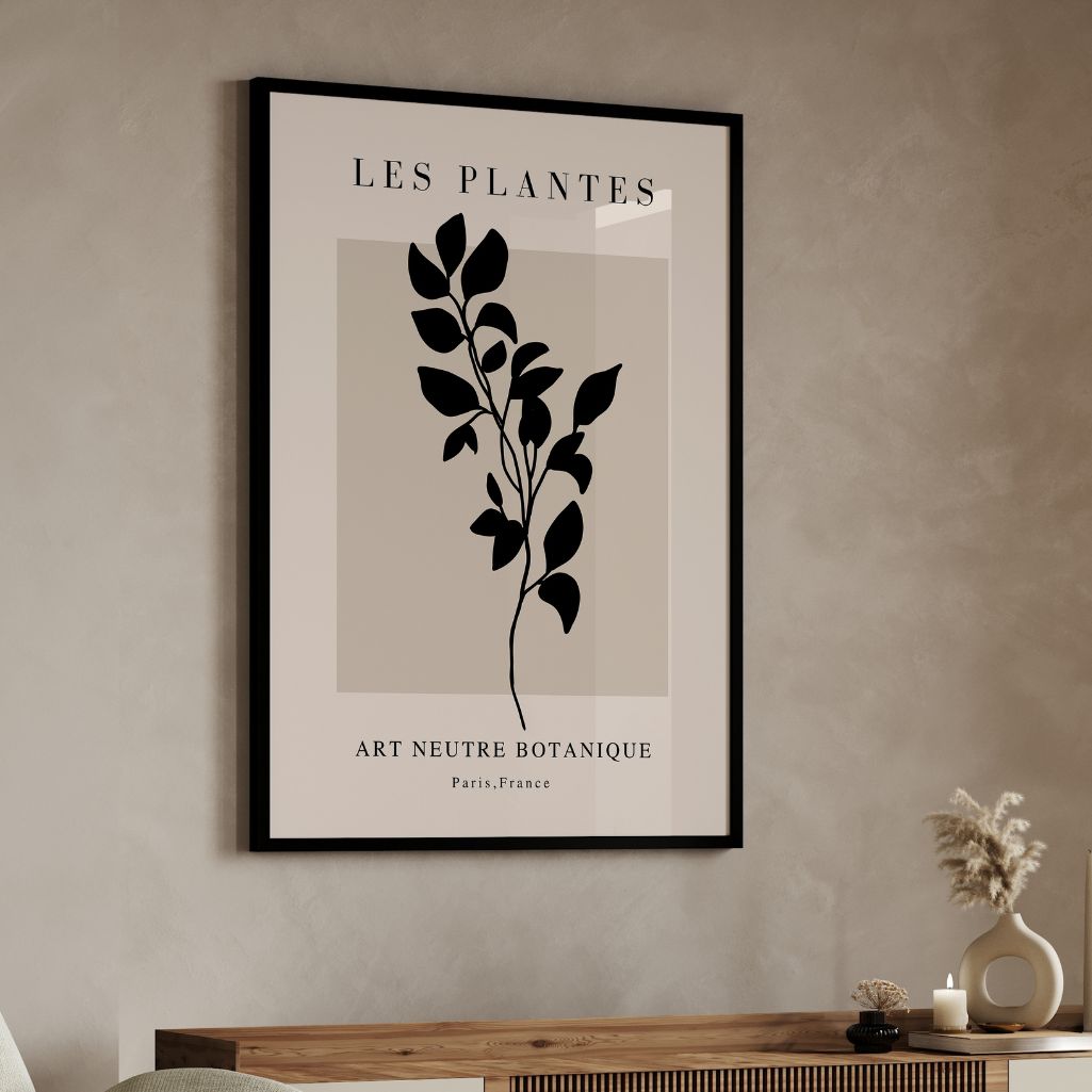 Beige Poster mit botanischer Silhouette