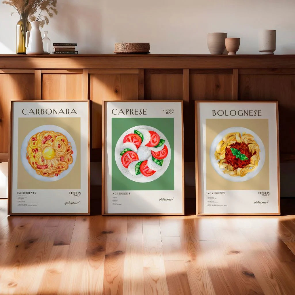 Italienische Rezepte – Poster Set (3er)