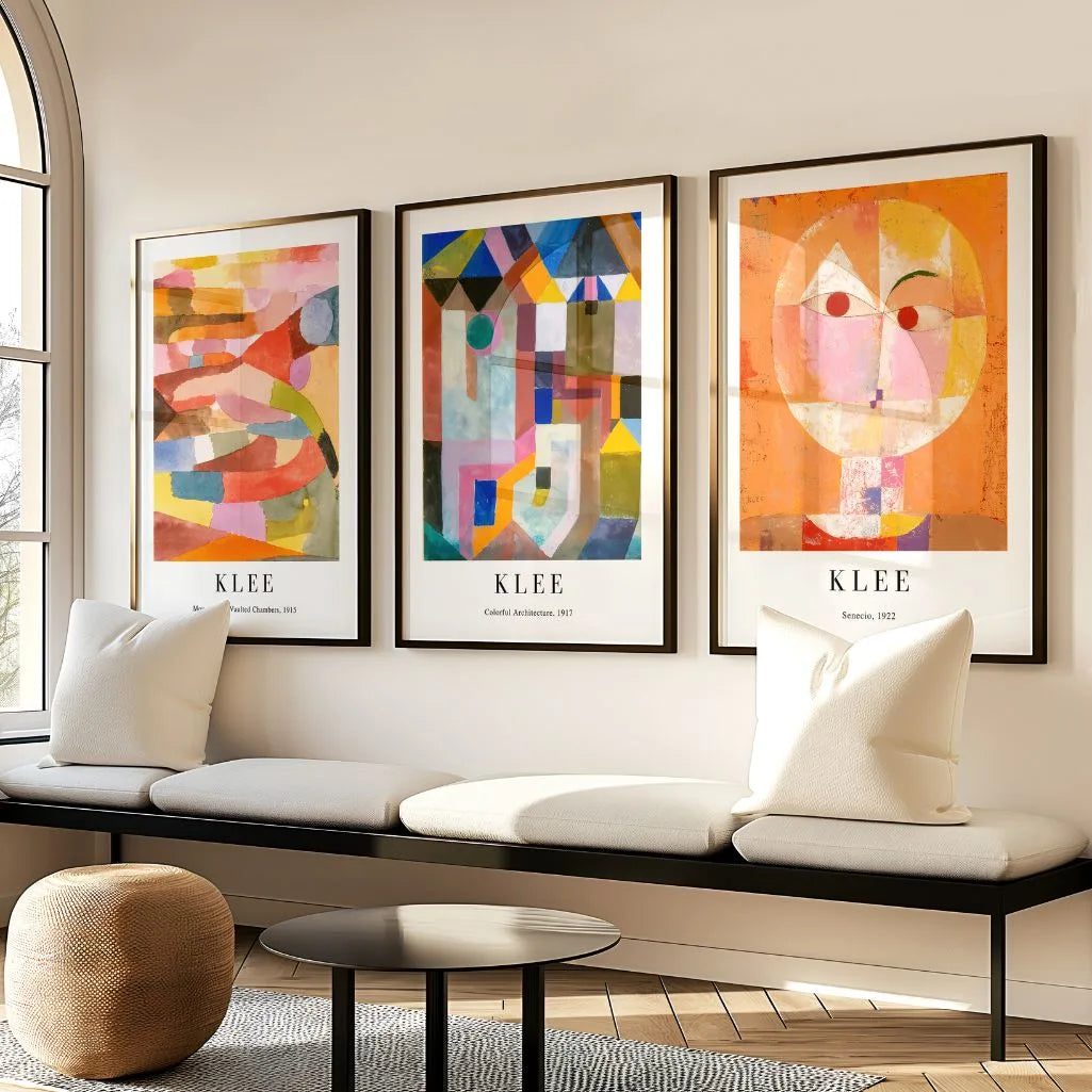 Paul-Klee-Poster – Set aus 3 Stück „Gesicht, Bewegung und Farbe (1915–1922)”