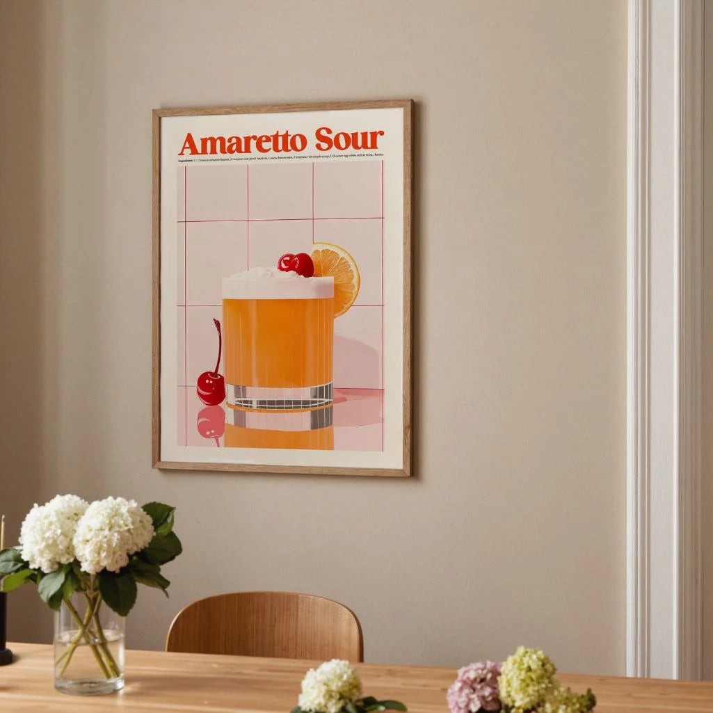 Amaretto Sour Cocktail Poster