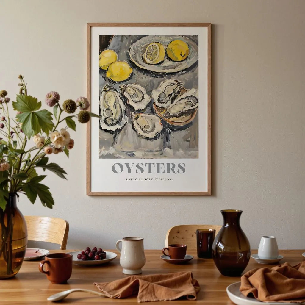 Austern-Zitronen Klassisches Poster