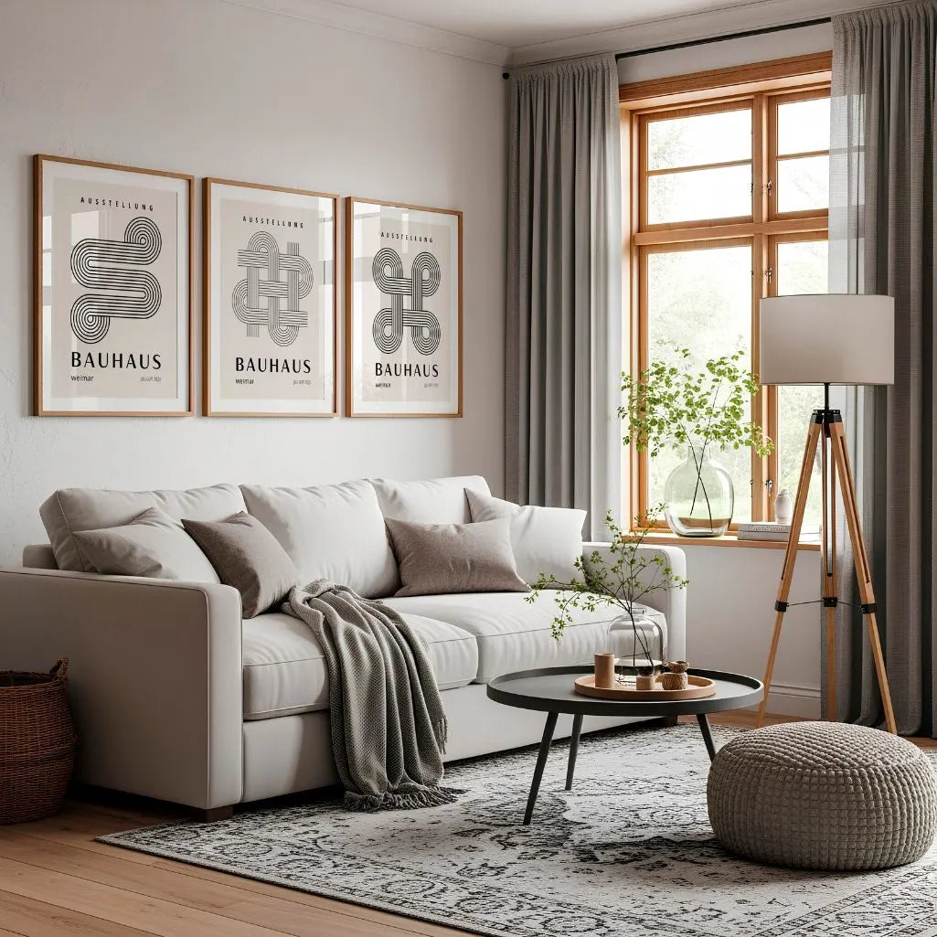 Bauhaus-Poster – Set aus 3 Stück „Struktur und Balance“
