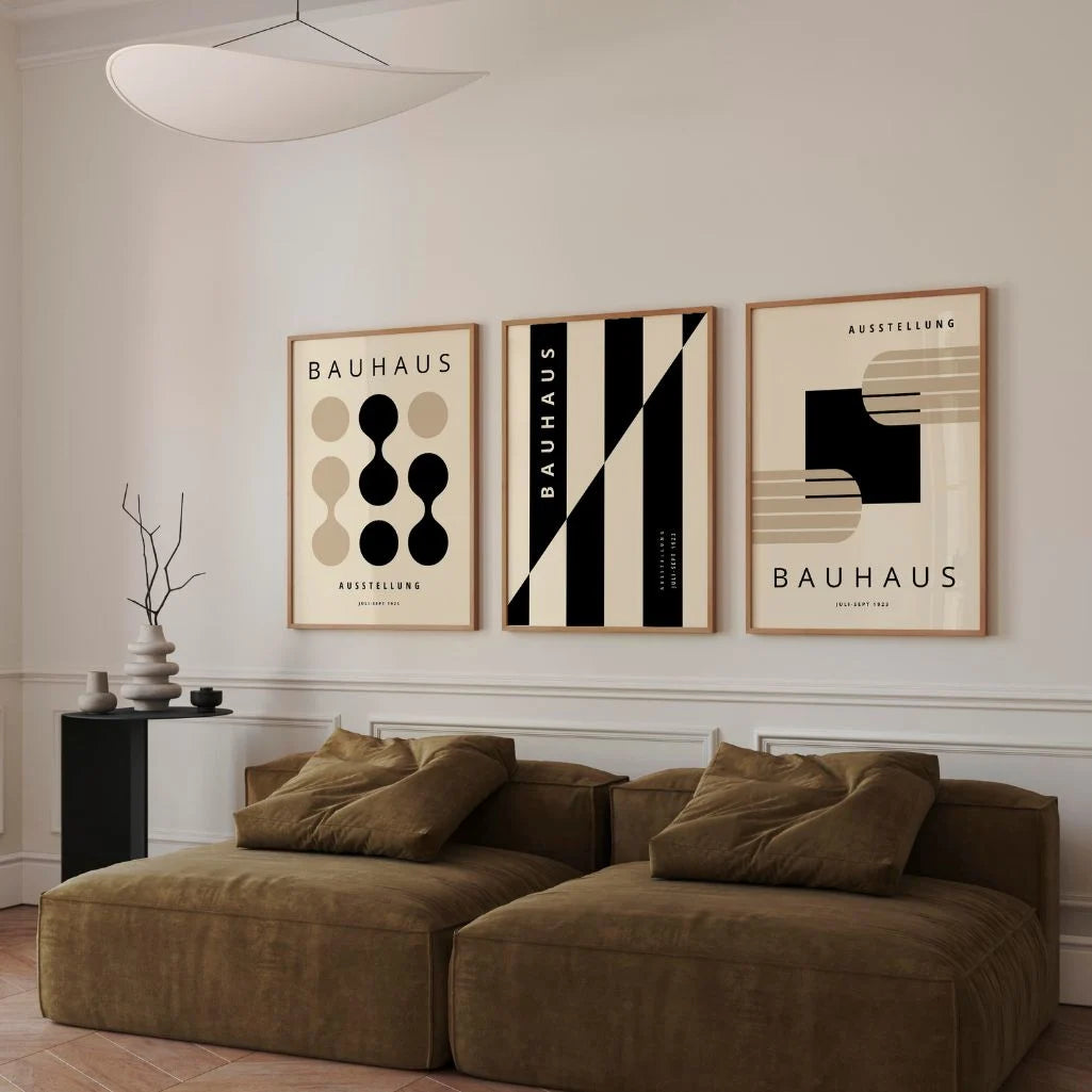 Bauhaus-Poster – Set aus 3 Stück „Stille der Form Weimar“
