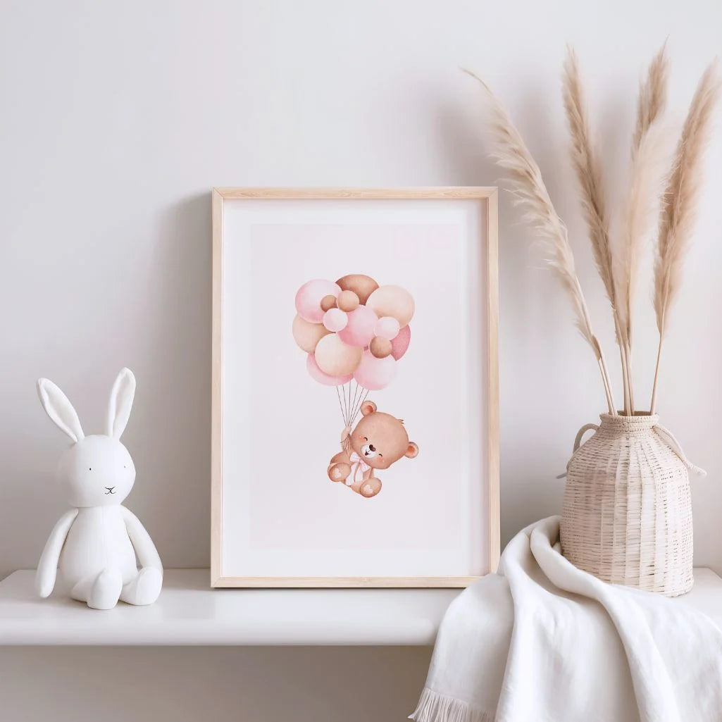 Teddybär mit Luftballons Poster