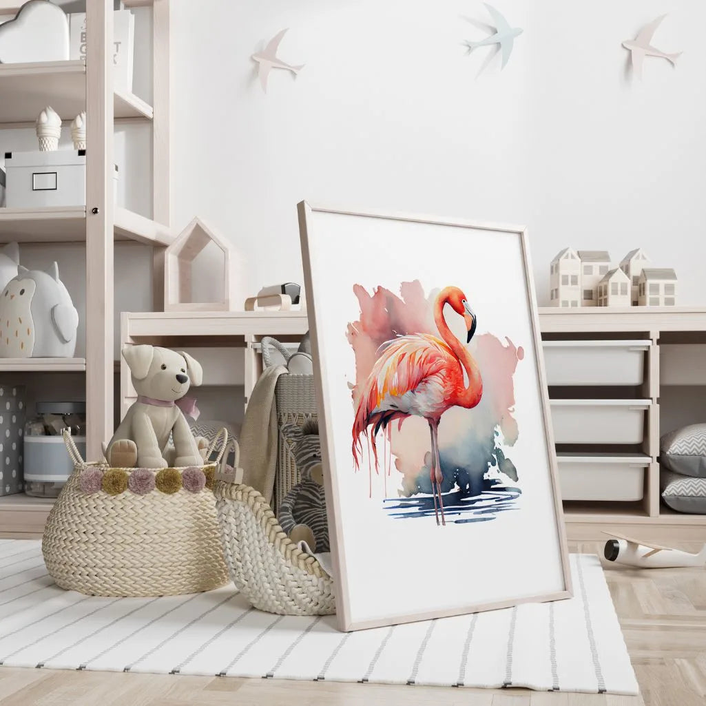 Aquarell-Flamingo-Poster