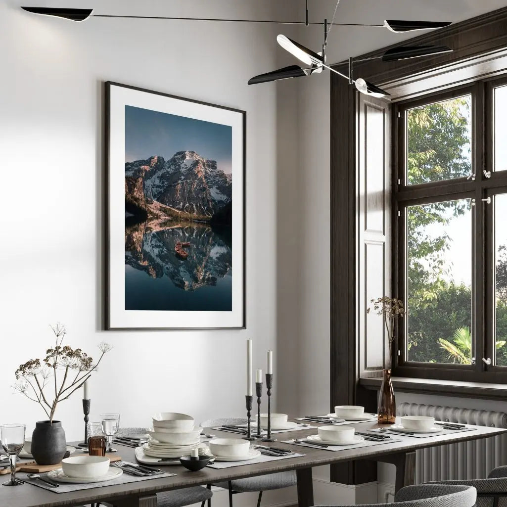 Poster „Bergsee in der Abenddämmerung“