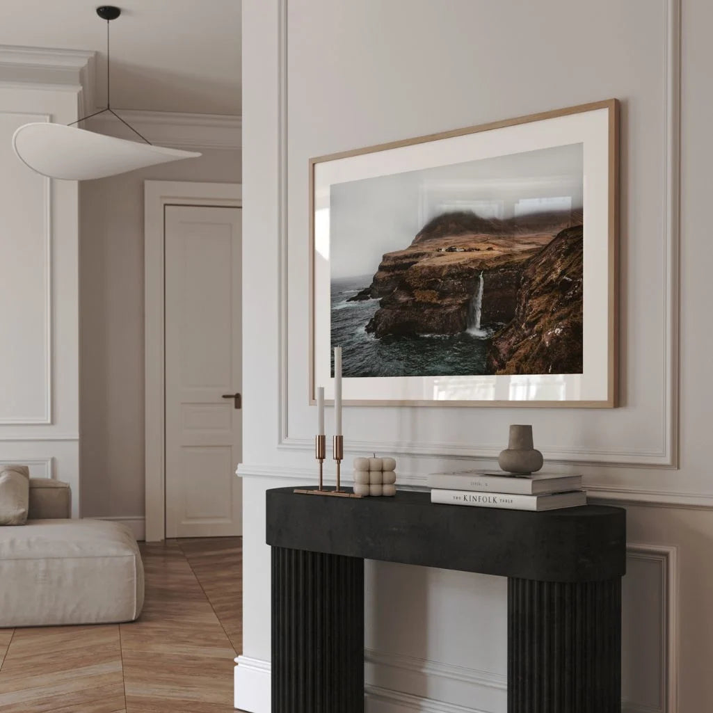 Poster „Klippe mit Wasserfall“