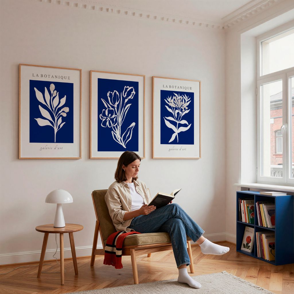 Blau & Weiß Botanicals – Poster Set (3er)