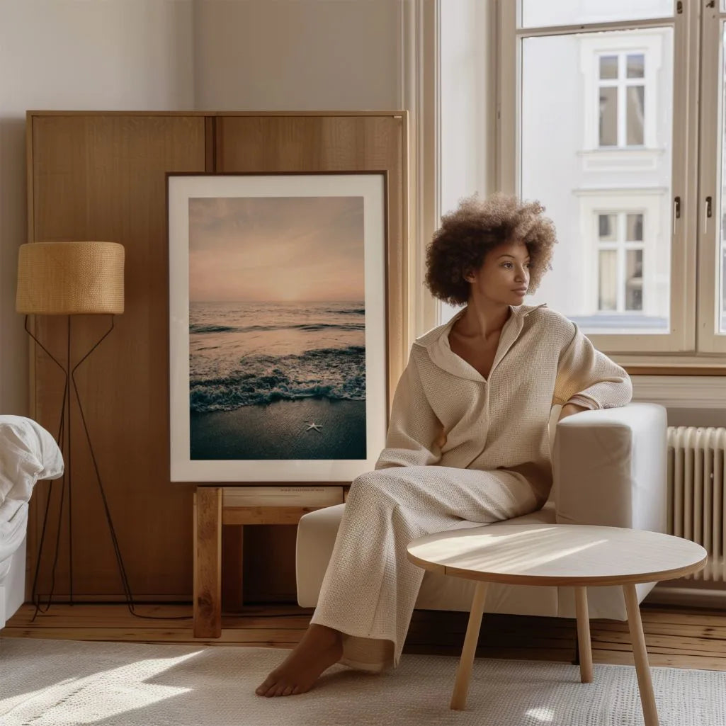 Strandplakat im Morgengrauen