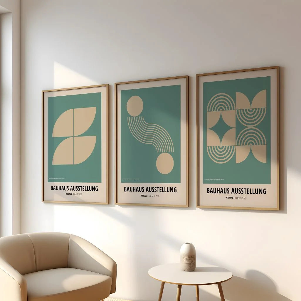Bauhaus-Poster – Set aus 3 Stück „Rhythmus des Raums Weimar“
