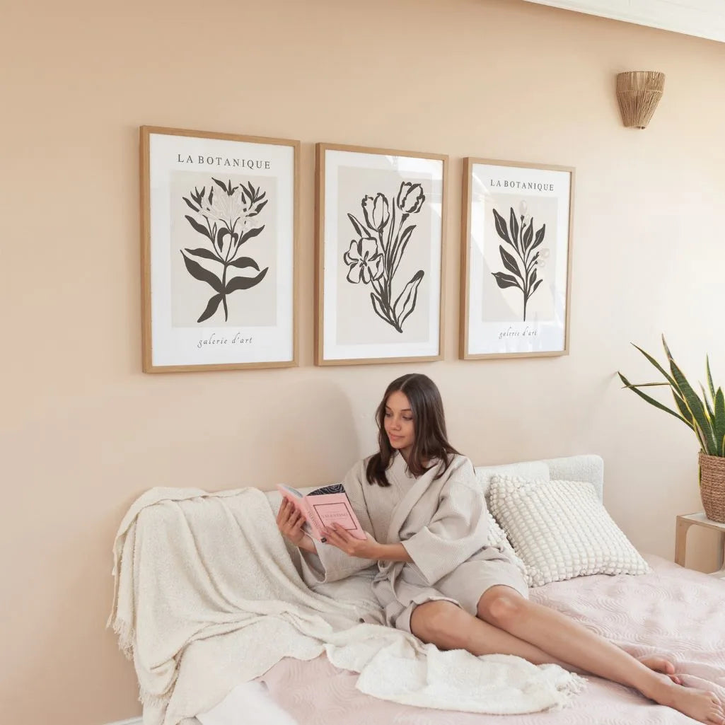 Nebelwald Berg Poster – 3er-Set Fotografie