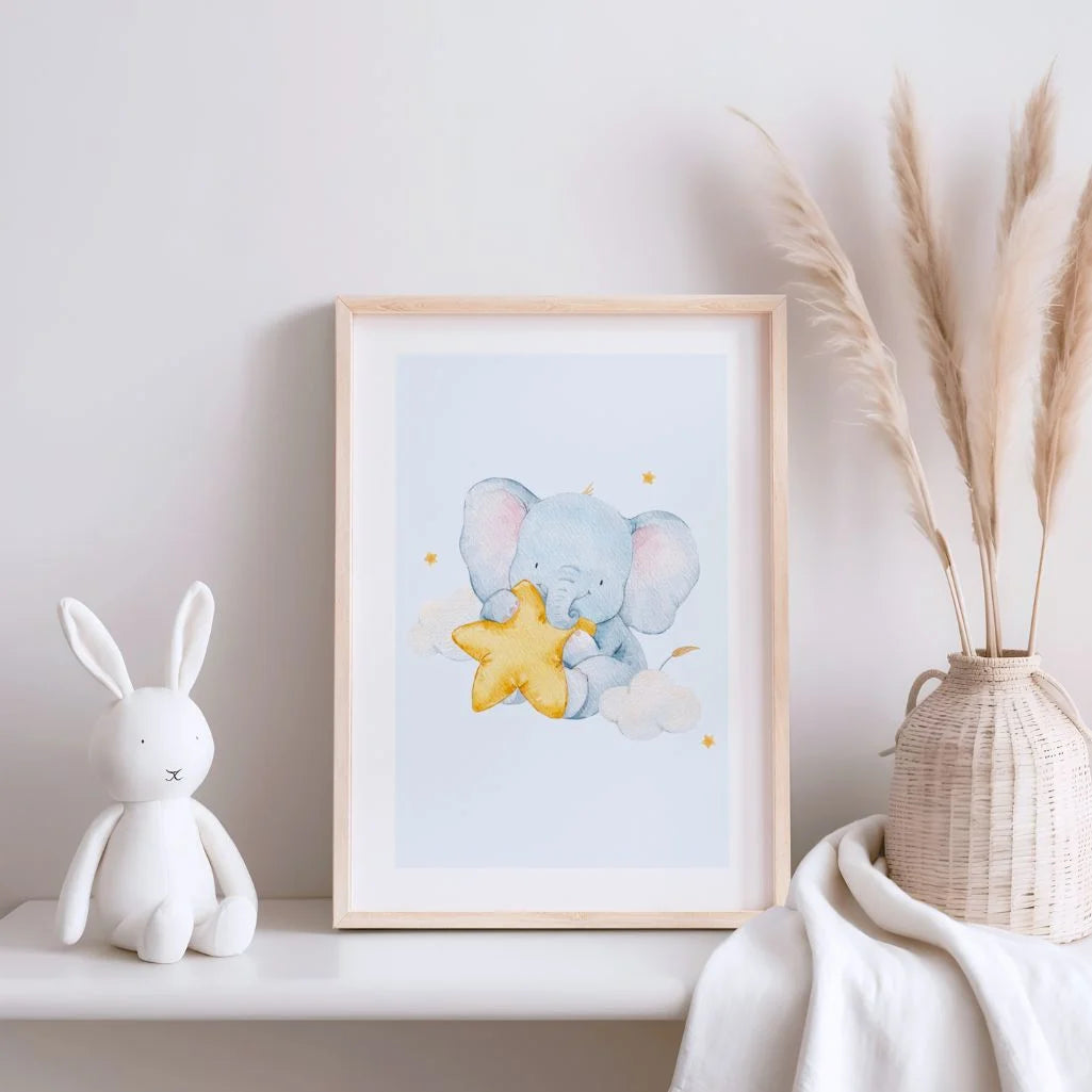 Elefant mit einem Stern Poster