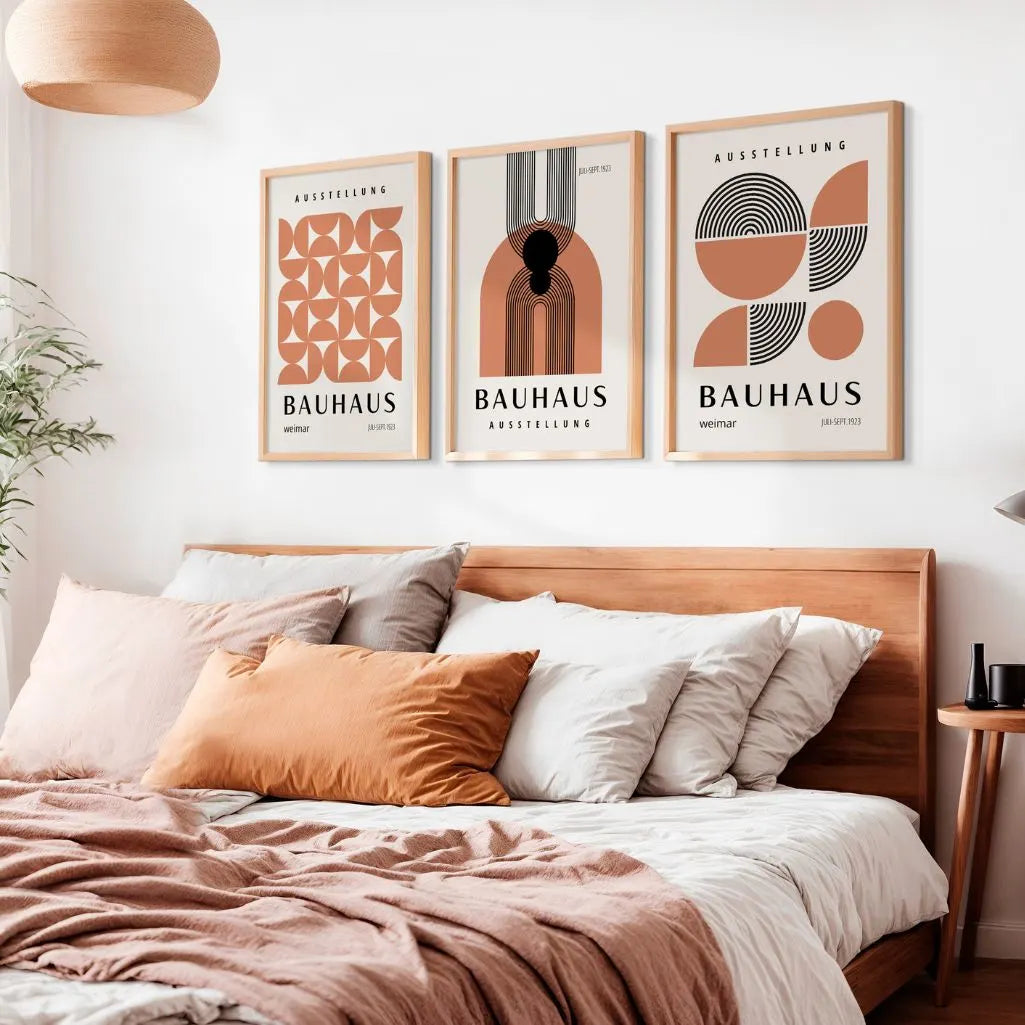 Bauhaus-Poster – Set aus 3 Stück „Rhythmus der Linien Weimar“

