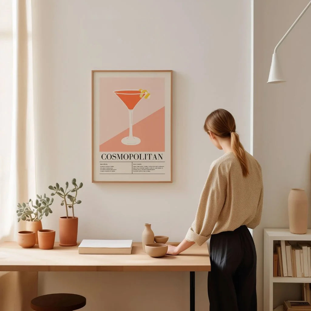 Cosmopolitan Cocktail Illustration Poster