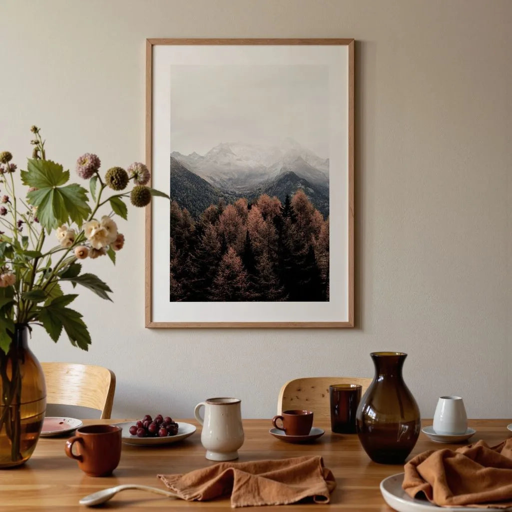 Poster mit herbstlicher Berglandschaft