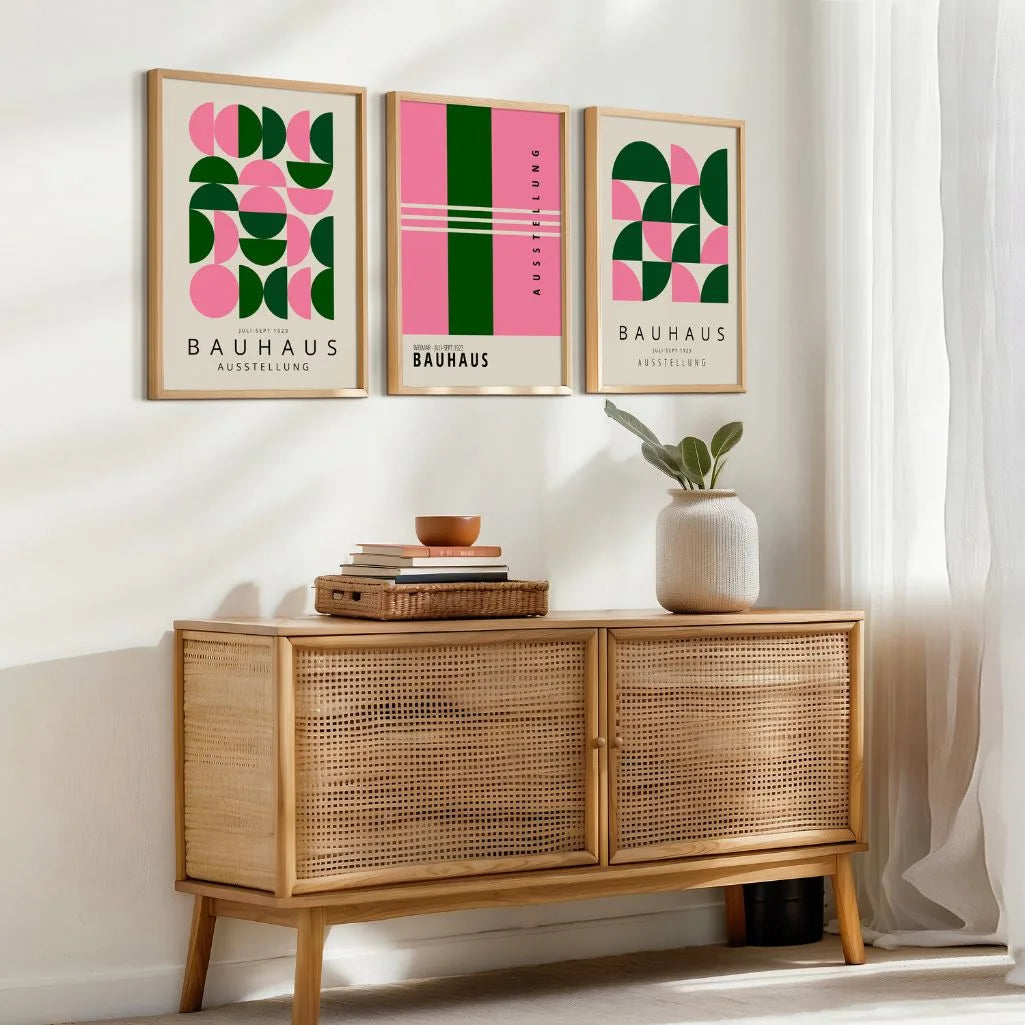 Bauhaus-Poster – Set aus 3 Stück „Farbiger Dialog Weimar“
