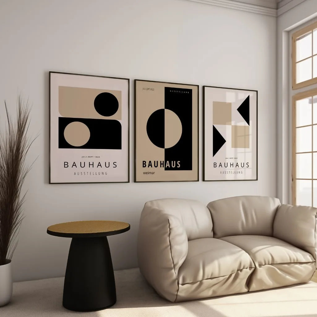 Bauhaus-Poster – Set aus 3 Stück „Rhythmus des Kontrasts Weimar“
