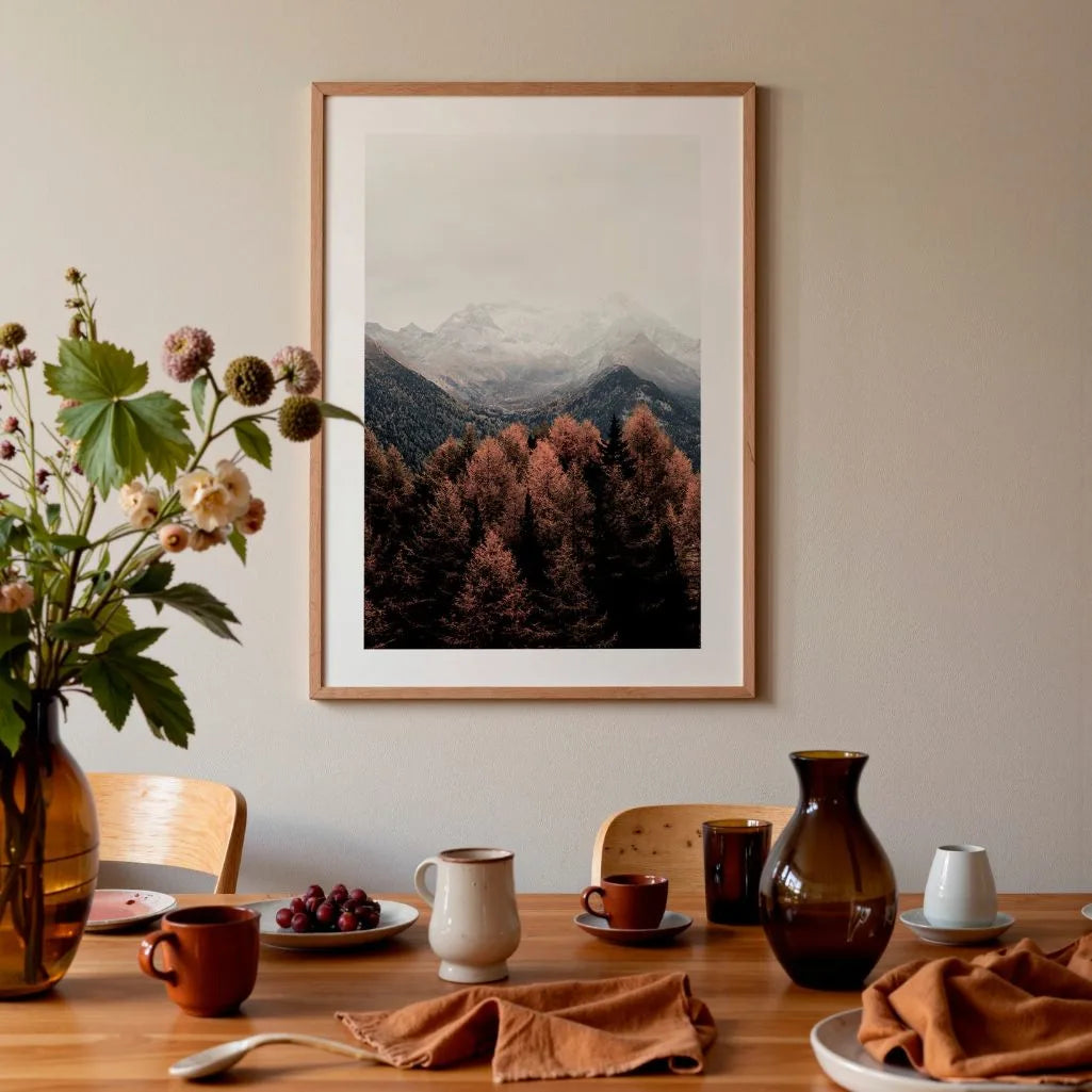 Herbstliche Berglandschaft Poster