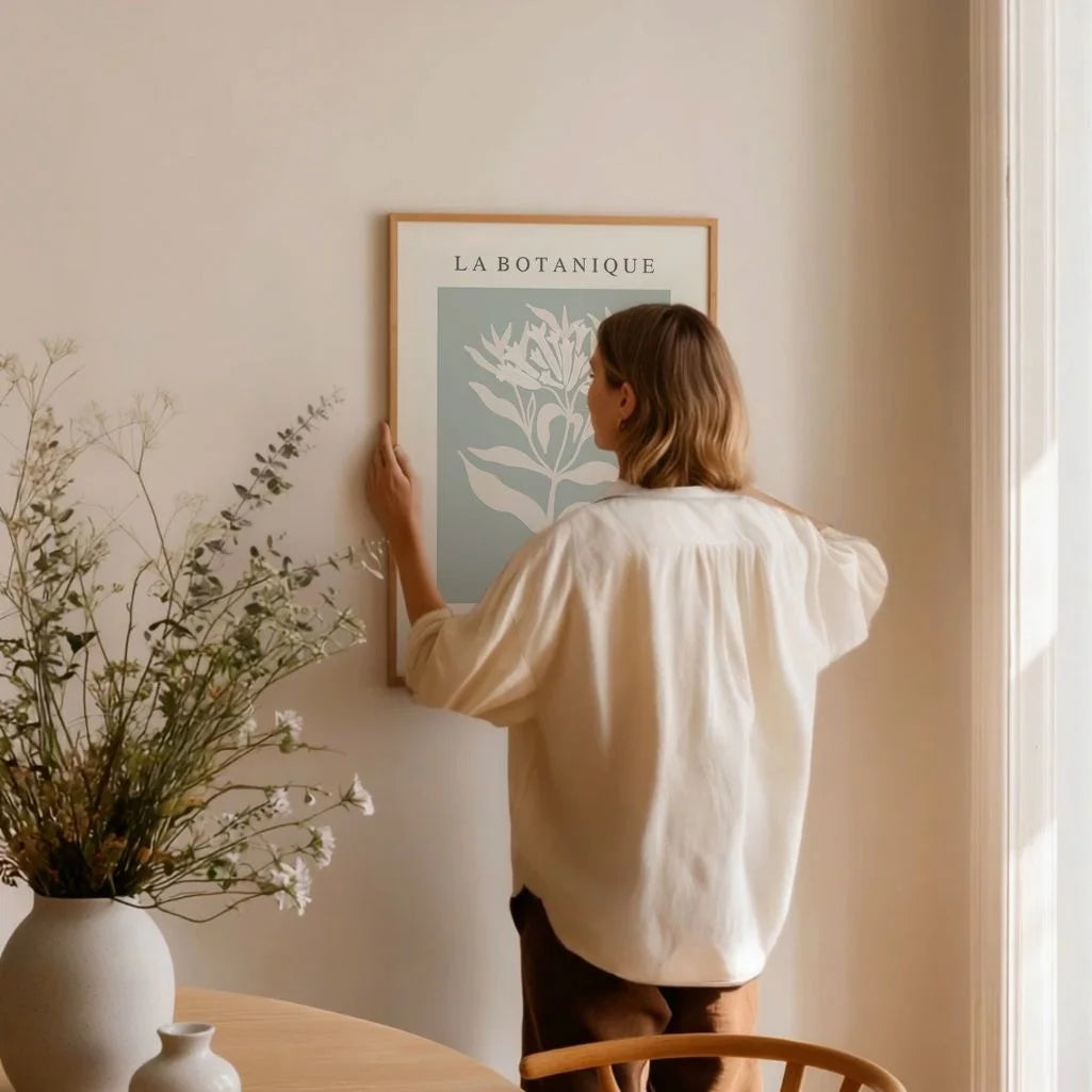 Botanisches Blumenposter mit Salbei