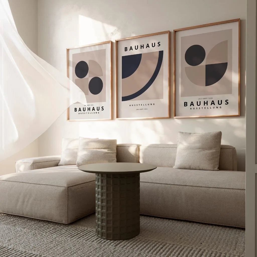 Bauhaus-Poster – Set aus 3 Stück „Form und Stille“
