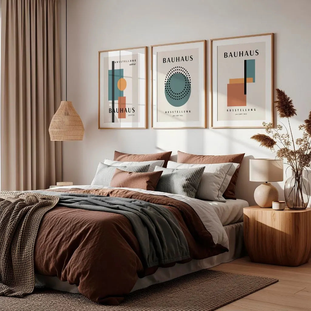 Bauhaus-Poster – Set aus 3 Stück „Kontrast der Formen Weimar“
