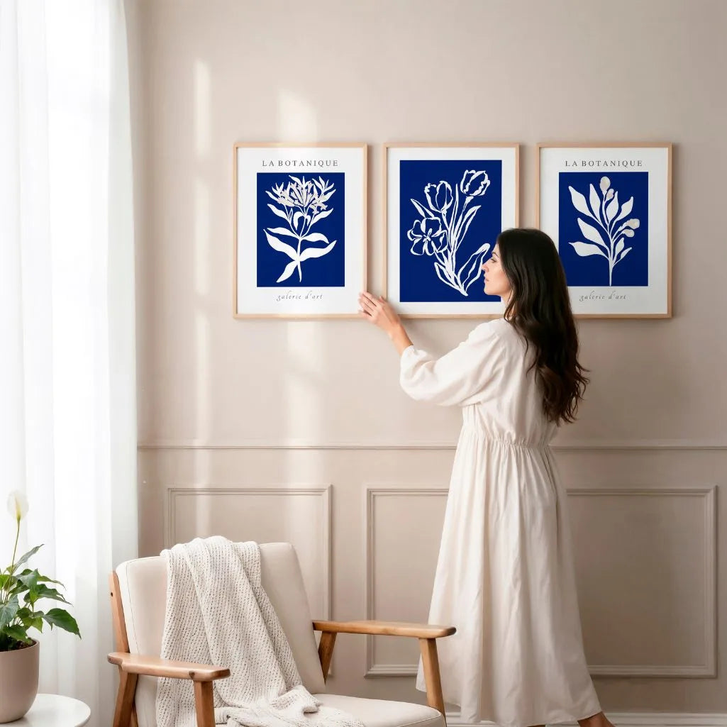 Blau & Weiß Botanicals – Poster Set (3er)
