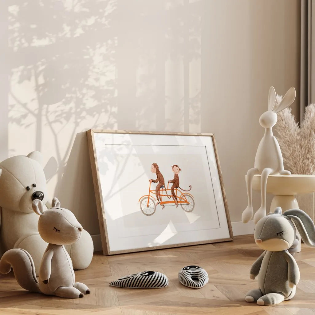 Poster „Affe auf einem Fahrrad“