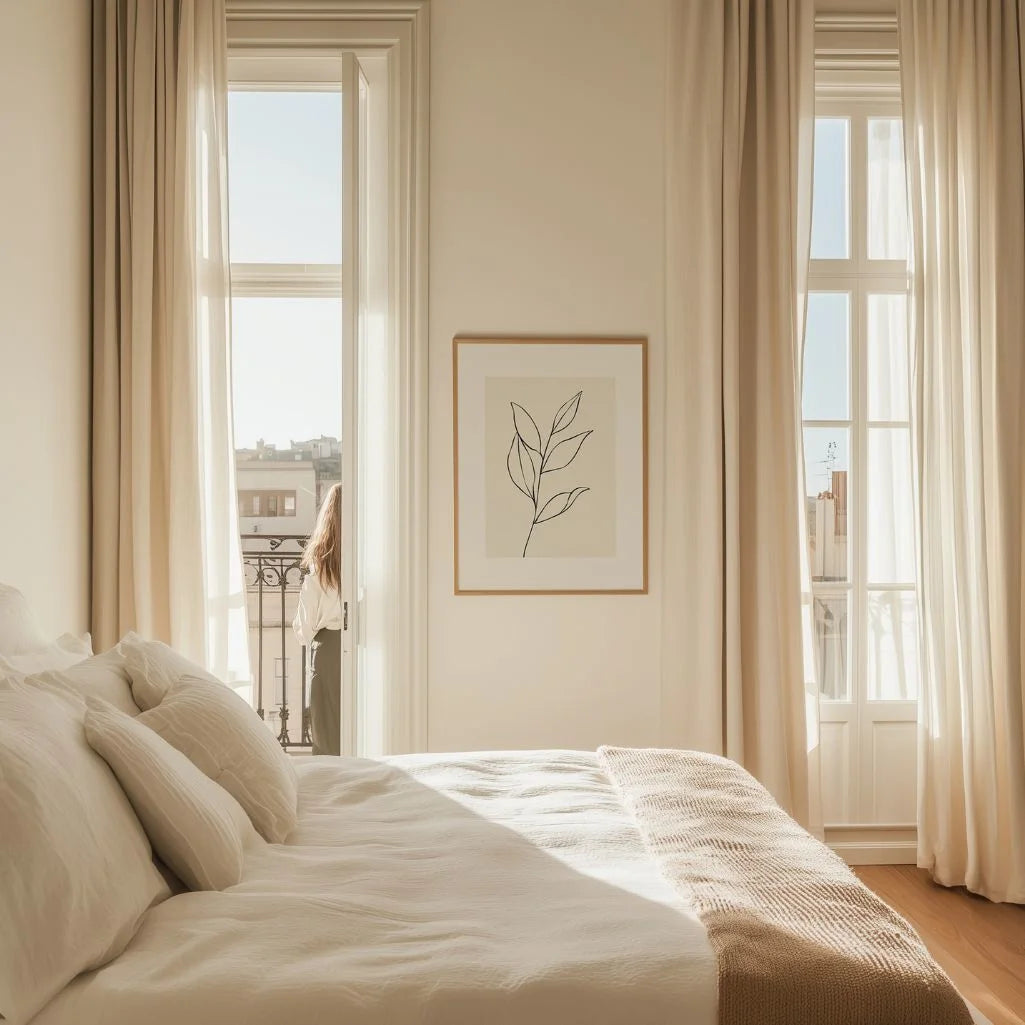 Minimalistisches Pflanzenposter mit Linienzeichnung II