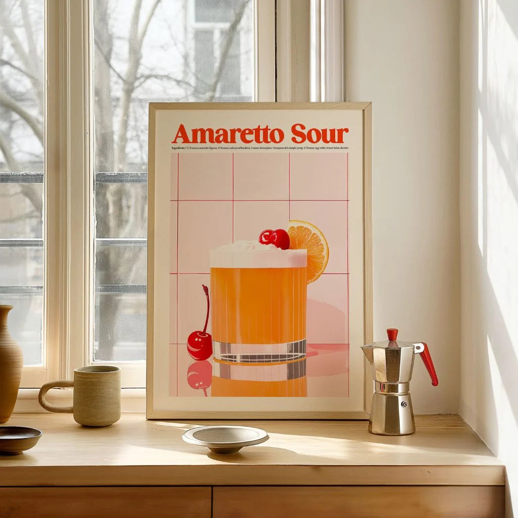 Amaretto Sour Cocktail Poster
