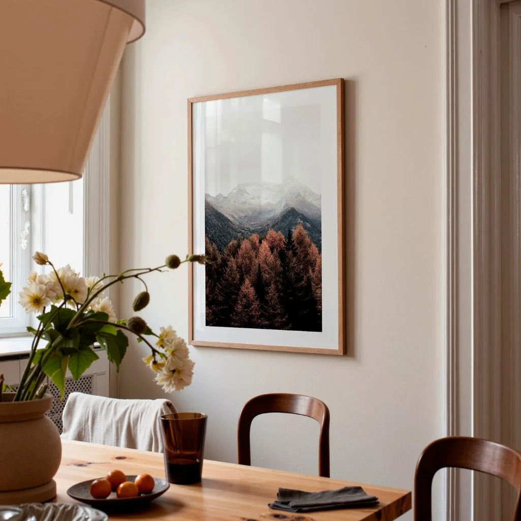 Herbstliche Berglandschaft Poster