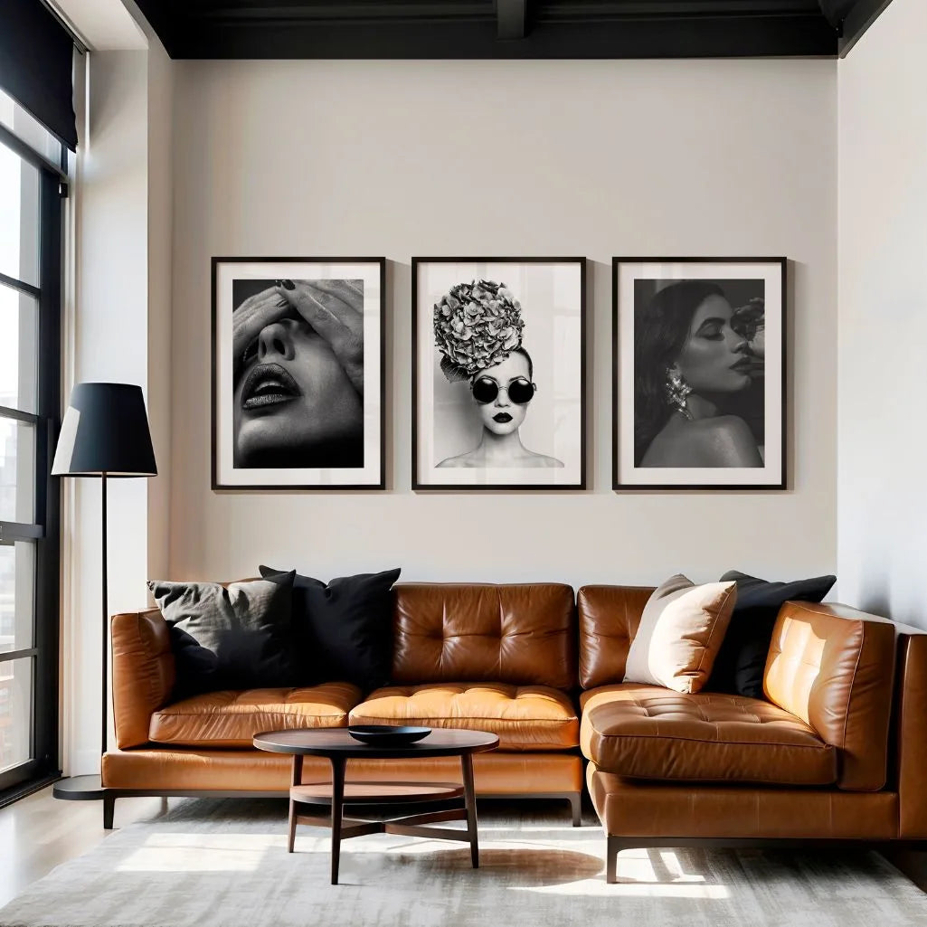 Schwarzweiß Fashion-Porträts – Poster Set (3er)